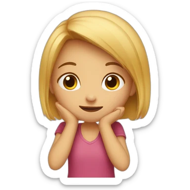 shy girl with hands in mouth  sticker