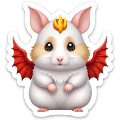 A cute Hamster with devil wings and devil horns sticker
