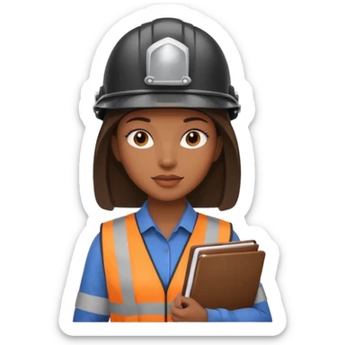 podrias hacer un emoji que represente a una mujer que trabaja de siso (seguridad y salud en el trabajo) sticker