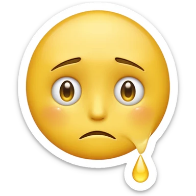 A sad emoji hiding its emotions  sticker