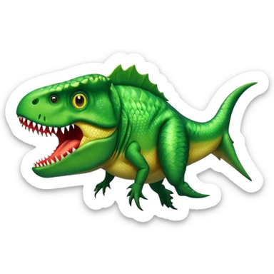 t-rex/fish combined sticker