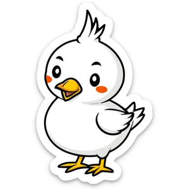 bird with a body like a garlic bulb, cartoonish sticker style sticker