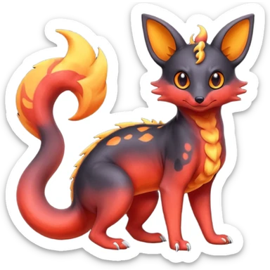 magma-gradients-colored Genet-Salandit-Umbreon-Flareon-Hybrid (Full body) sticker