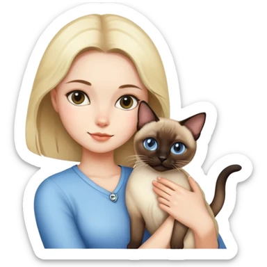 Girl holding a Siamese Cats sticker