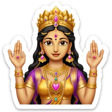 hindu goddess lakshmi with her hands together forming a heart shape sticker