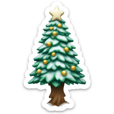 snowy christmas tree  sticker