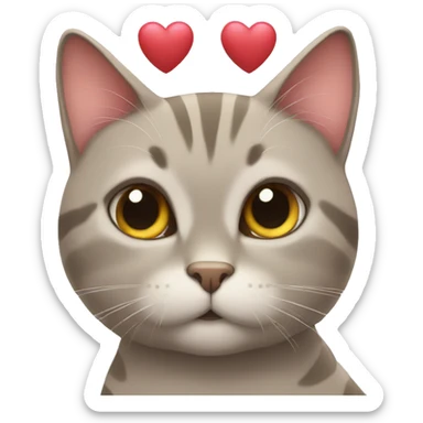 a cat with hearts  sticker