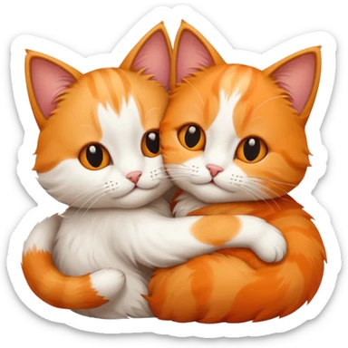 2 cats hugging sticker