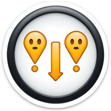 2 exclamation marks in a circle with white colour and its background in light blue colour sticker