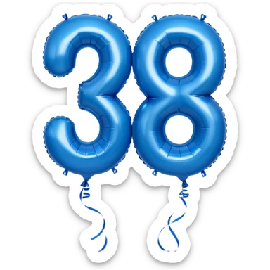 The number 29 in blue balloons sticker