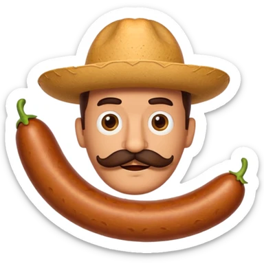 Mexican sausage with mustache sticker