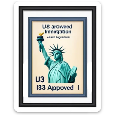 U.S. Immigration "I-130 Approved" sticker