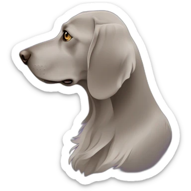 longhair weimaraner profile silhouet sticker