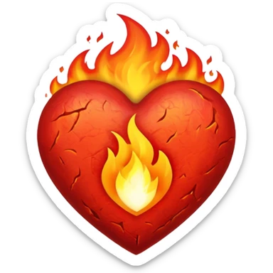 Fire heart  sticker