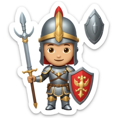 castle-guard, no sword, chibi full body sticker