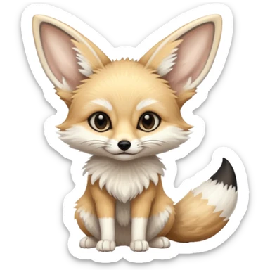 White and black Fennec fox sticker