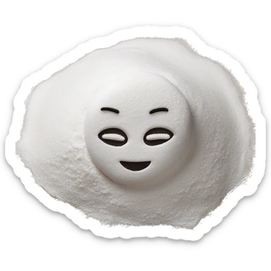 Emoji over a pile of flour sticker