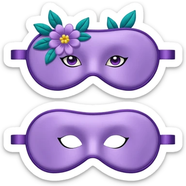 isolated silky sleep mask with a small embroidered flower sticker