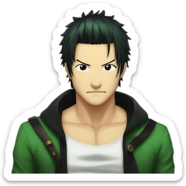 roronoa zoro with black hair sticker