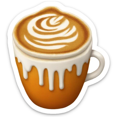 Realistic pumpkin latte sticker