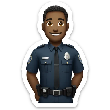 A police man, white skin, happy sticker
