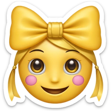 Make a emoji whit lashes and a bow sticker