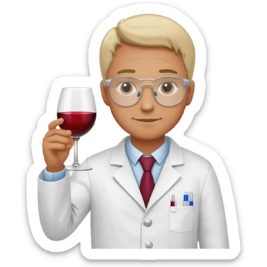 Man making wine in lab sticker