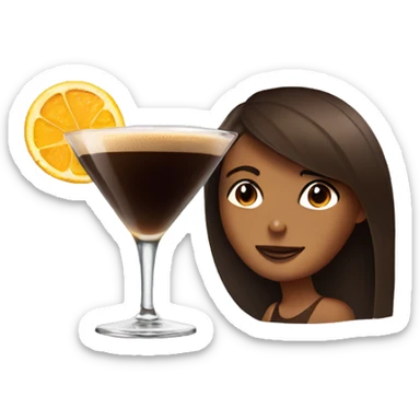 Espresso martini with a girl sticker
