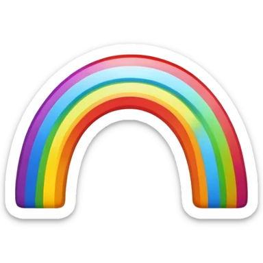 Mean looking cartoon rainbow sticker