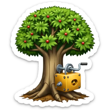 peux tu faire un emoji d'une machine qui arrache un arbres comme font les pepinieres sticker