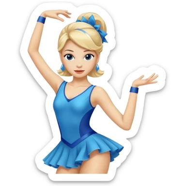 blue jazz style dance costume on blonde sticker