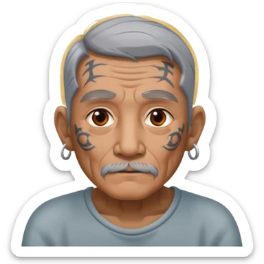 old man with lot of tattoos sticker