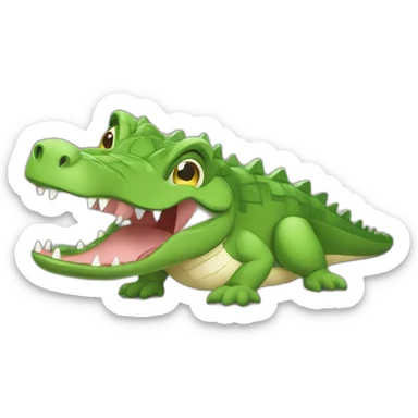 alligator and a gir; sticker