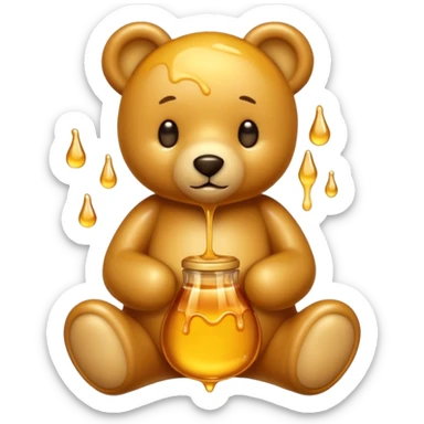 Teddy bear made of honey  sticker