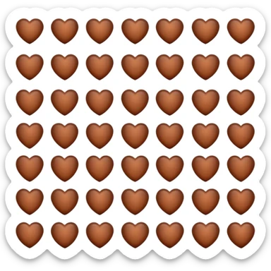 Neutral brown hearts from light to dark sticker