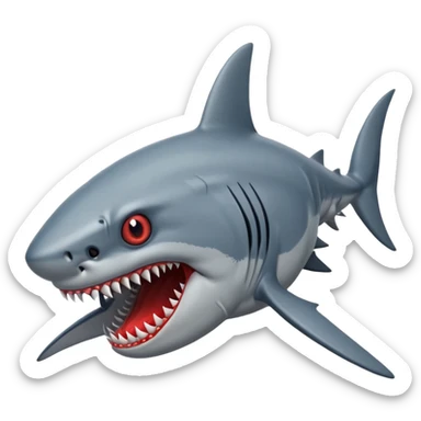 Ein riesiger hai mit spinnen Beinen und 14 Augen  sticker