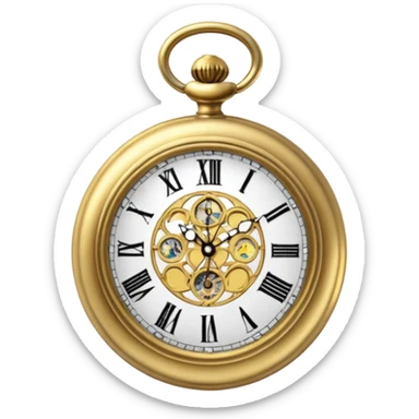 antique gold pocket watch sticker