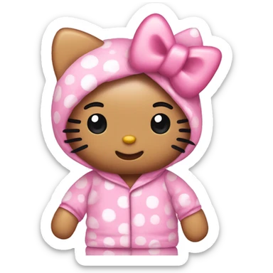 Hello kitty wearing pink pj sticker