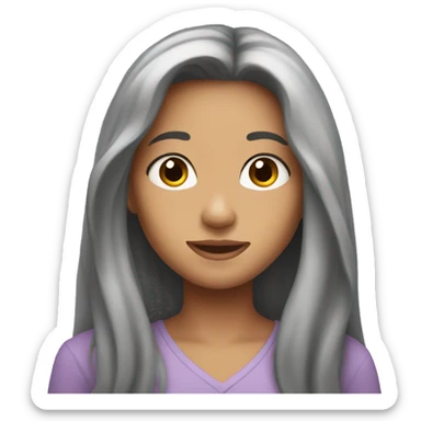 girl with long brunne hair sticker