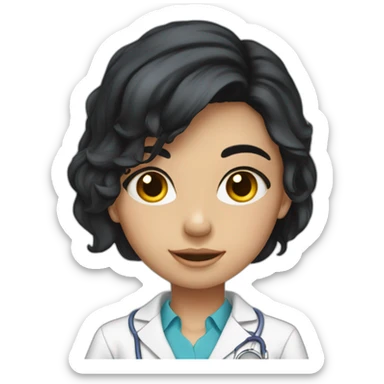 A beautiful black haired Solvak girl who studies anatomy sticker