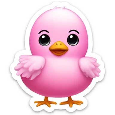 Pink baby chick  sticker