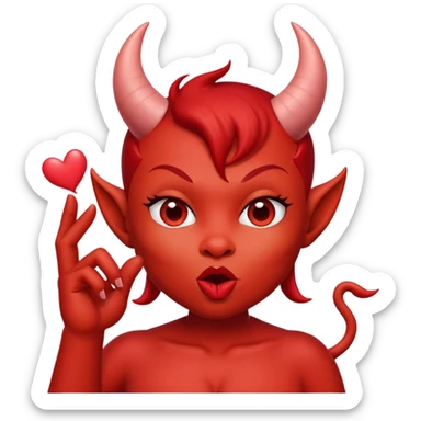 Cute devil blowing kisses sticker