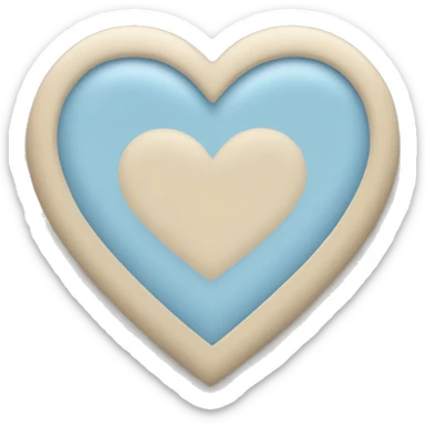 Light blue/ beige heart sticker