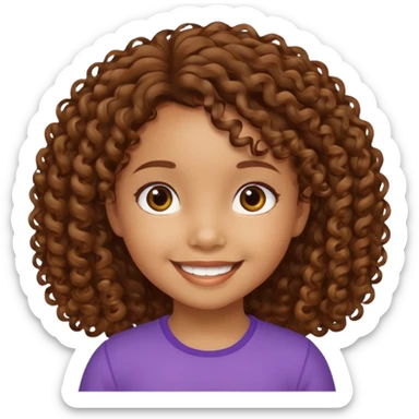 5 year old blasian girl with brown curly hair sticker