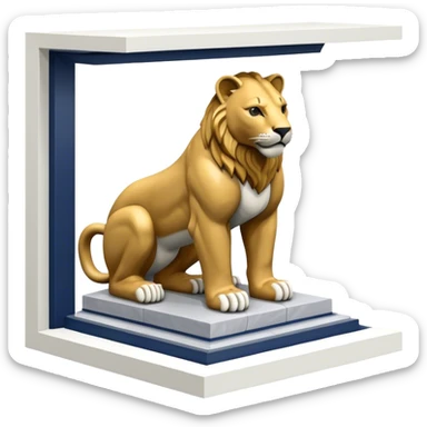 penn state nittany lion statue isometric exterior view sticker