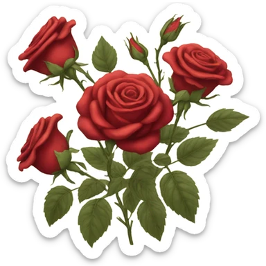 victorian red roses sticker
