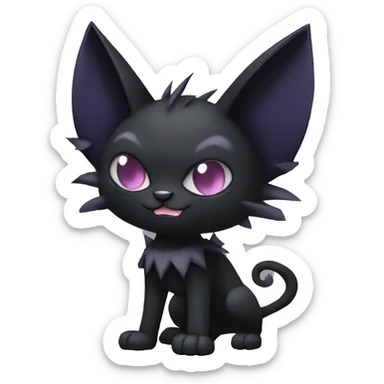 Black Edgy Gothic Litten-Bat-cat-Fakemon full body sticker
