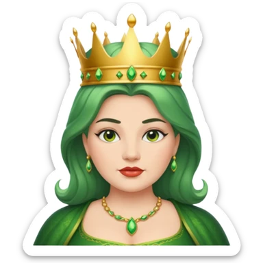 Green queen larger women sticker