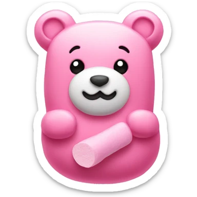 Pink bear-shaped marshmallows sticker