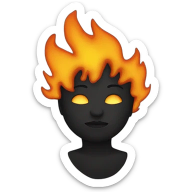 Cœur noir dans le feu sticker